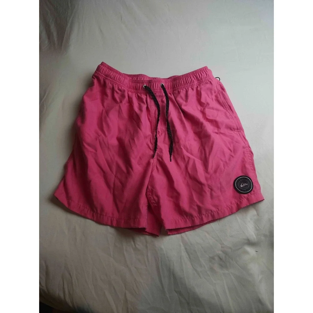 Quiksilver Volley Shorts Men M Pink Surf Athleisure Beach Resortwear Swim Trunks